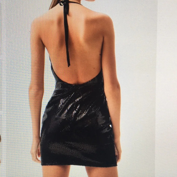 New* Lioness Black‎ Sequin Halter Dress - Picture 14 of 15